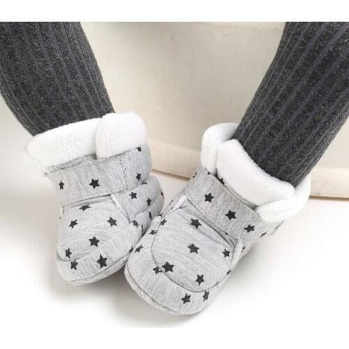 Baby Girls Shoes Winter Plus Velvet Cute Star Soft Sole Winter Bootie Shoes Winter Warm Boot Shoes 0-18M 2020 Hot Sell