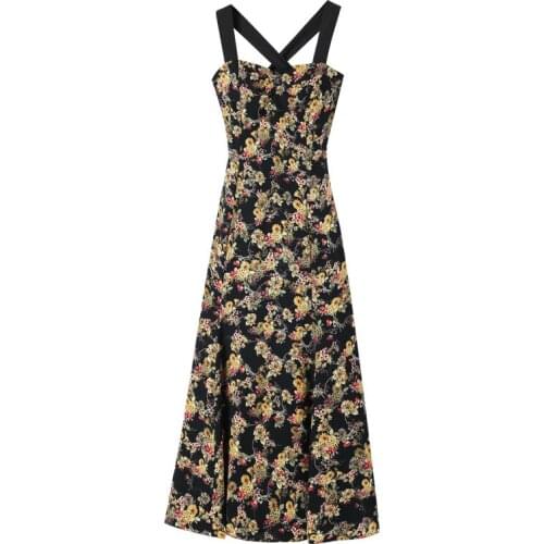 Summer Floral Print Boho Retro Vestidos Sexy Vacation Slim Waist V-neck Strap Trendy Beach Ukraine Robe Dress Women Clothes