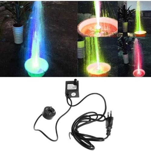 AC 220V 3W Submersible Water Pump LED Aquarium Fountain Fish Pond Tank EU Plug