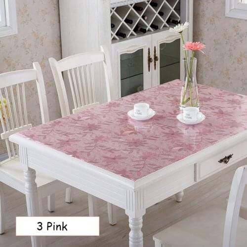 Soft Glass PVC Transparent Waterproof Anti-hot Tablecloth Home Coffee Mat Table Cover Kitchen Oilcloth for Wedding Party
