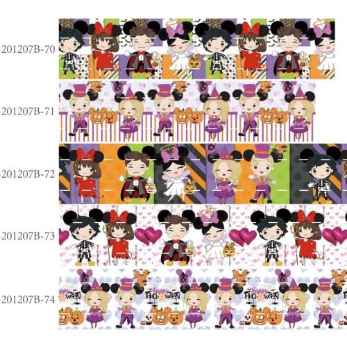 50 yards/lot) Hot sale 38MM boy and girl printed Halloween ribbons