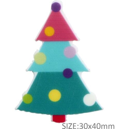 Christmas Tree Glitter Acrylic Flatback Planar Resins DIY Sew Bow-knot Crafts Jewelry Accessories,10Yc17994