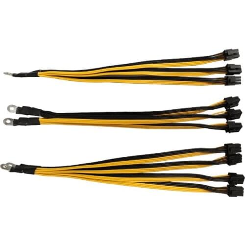 S7 S9 10 PCI-E PCIe 6Pin GPU Graphics Card Splitter Power Cable for BTC Miner Bitcoin Litecoin S11 T9+ X10 L3+ A3 A841 M3 P3