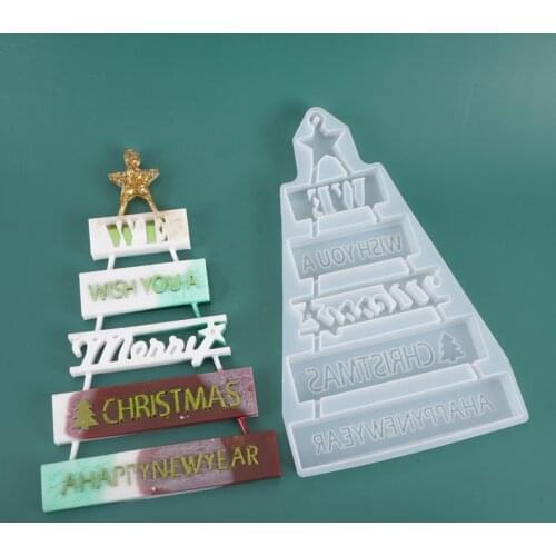 DIY Crystal Epoxy Resin Mold Christmas Tree Listing Decoration Mold Christmas Material Ornaments Silicone Mold Home Decor