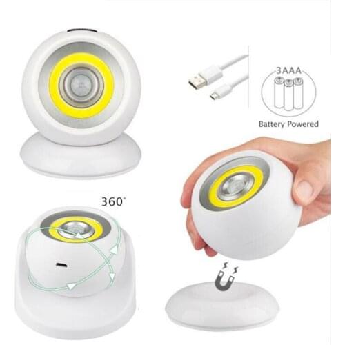 Super Bright PIR Motion Sensor Night Light USB Rechargeable Magnet Wall Lamp Auto-sensing Book Table Lamp forToilet Kitchen