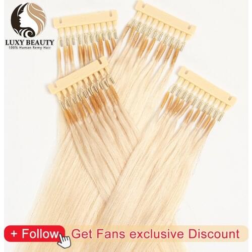 6D-1 Hair 100% Human Hair Virgin Hair Extensions Fast Install Straight Hair Extensions 6D 0.5g/strand 16 20 24 Inch #60 1B Brown