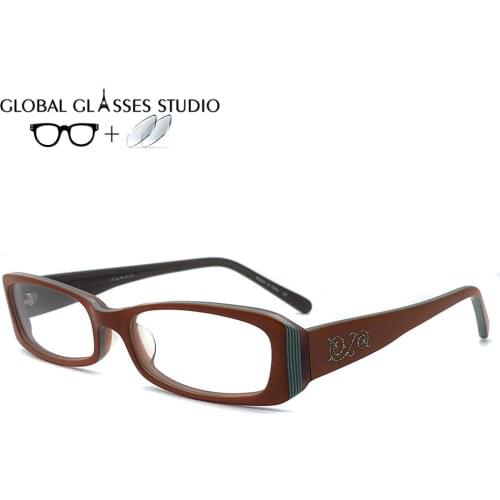 Women Acetate Glasses Frame Eyewear Eyeglasses Reading Myopia Prescription Lens 1.56 Index
