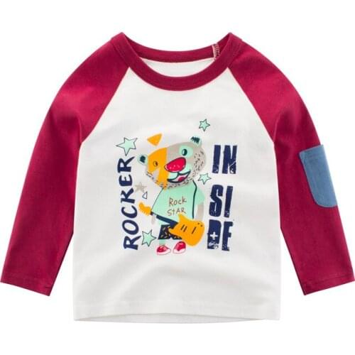 2-9T Toddler Kid Boy Top Cartoon Animal T Shirt Long Sleeve Cute tshirt Casual Cotton Tee lovely Sweet Basic Cotton Clothing