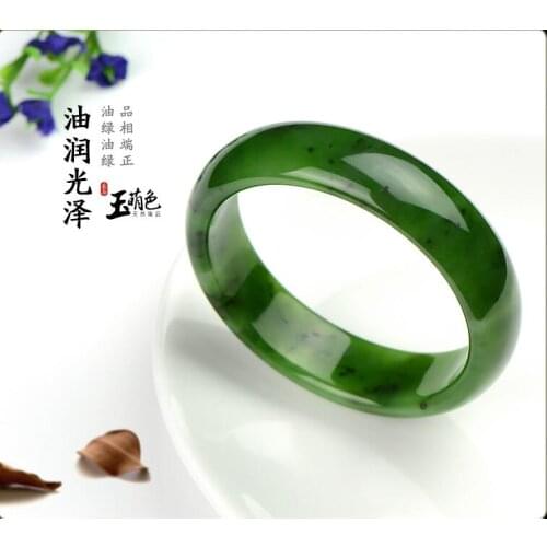 Yumeng color Xinjiang Hetian Jade Jasper bracelet with certificate lady bracelet Jade Bracelet A goods genuine Hetian jade Brace