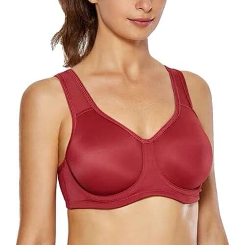 Smooth Womens Acticve Bra Plus Size High Impact Underwire Full Coverage Max Control Solid Bra 34 36 38 40 42 44 46 48 DD E F G