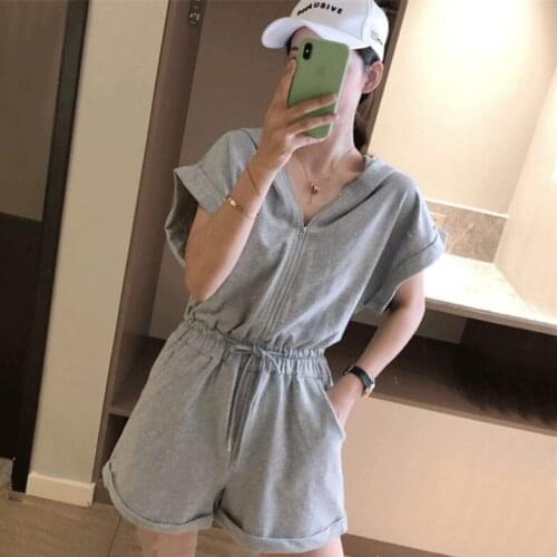 Women Hooded Lace Up Waist Sweater One Piece Shorts Jumpsuit Womens Casual Wide Leg Pants Rompers Playsuit