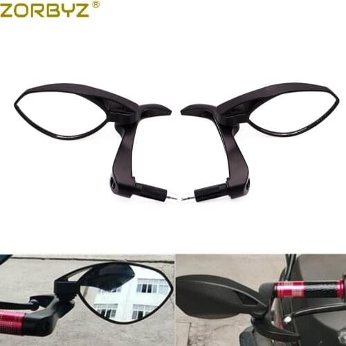 ZORBYZ Motorcycle 7/8" 22mm Black Horns Hand-guard Lever Folding Anti-fall Bar Rearview Side Mirror For Honda Yamaha