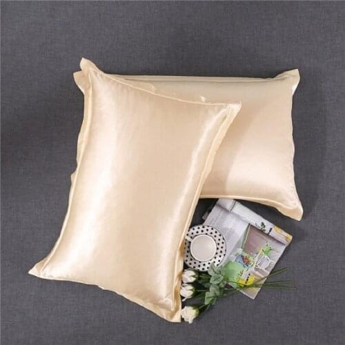 2 Pcs Pillowcase High-grade Non-fading Silk Skating Silk Cushion Cover Bedroom Home Decoration High-quality Cushion Cover