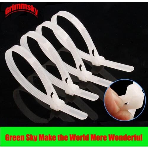 20Pcs/Lot White Color 5*200/8*150/8*200/8*250/8*300/8*400/8*450MM 8/6/8/10/12/16/18Inch Cable Ties Reusable