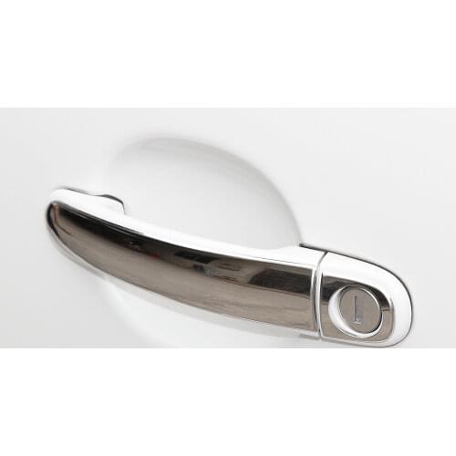 8pcs/lot Car Stainless Steel Door Handle Cover Sticker For Skoda Octavia Fabia Rapid Yeti car styling