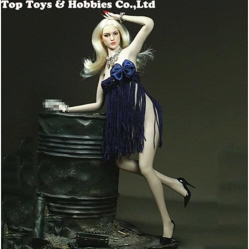 Accessories 1/6 Blue evening Dress Necklace For 12" Phicen Female pale Large Bust Figure Body fit KT007 head Toys Dolls