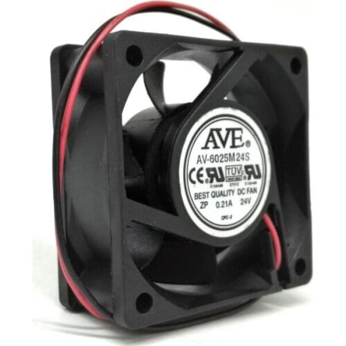 AV-6025M24S 6cm 6025 24V 0.21A Two-wire Cooling Fan Computer Chassis Power Inverter Cooling Fan