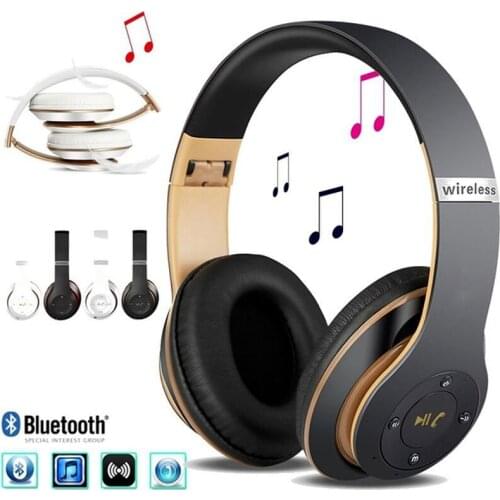 ANDIDUN Bluetooth Headset 5.0 Foldable Head-mounted Universal 3-in-one Stereo Subwoofer Wireless Sports Mobile Phone Headset