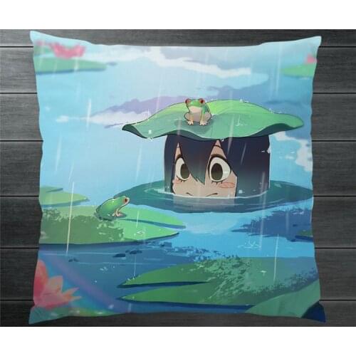 Boku No My Hero Academia Asui Tsuyu Cartoon Two Side Pillowcase 40x40cm Pillow Cushion Case Cover Cosplay Car/Bed/Sofa Decor P2