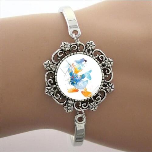 Disney Dream Donald Duck Bracelet Animated Character Donald Duck Dome Bracelet Glass Jewelry Bracelet Art Photo Bracelet