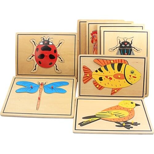 Baby Toy Kids Montessori Science Toys Animals Puzzle for Children Wood for Early Childhood Education Preschool Training Learning