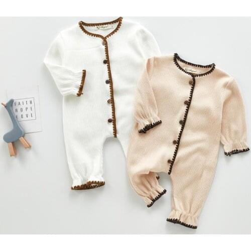 Baby Romper Jumpsuit Newborn Spring Knitted Baby Clothes Long Sleeve Baby Boy Romper Girl Romper Cotton Baby Ribbed Jumpsuits