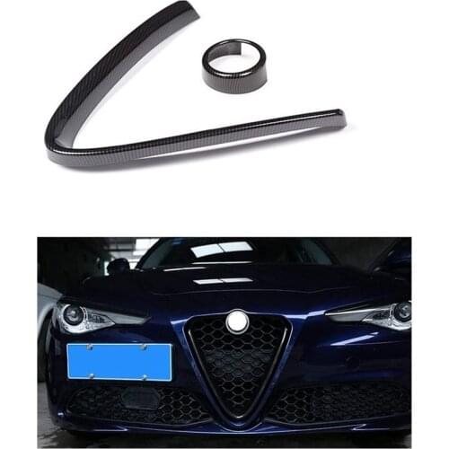 For Alfa Romeo Giulia 2017-2019 Car Front Bumper Air Grilles V Frame Decoration Trim Sticker Logo Cover Accessories