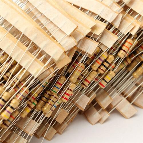Electric Unit 100Values*10Pcs 1/2W Carbon Film Resistor Assortment Kit 1R-10MR 8x3mm 5% Tolerance Resistors Pack for DIY