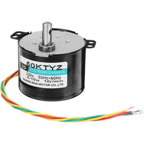 1Pcs 50KTYZ 220V 30/50/100rpm Electric Synchronous Motor 10W Permanent Magnet Gear Reduction AC Motor Micro Moteur Motor