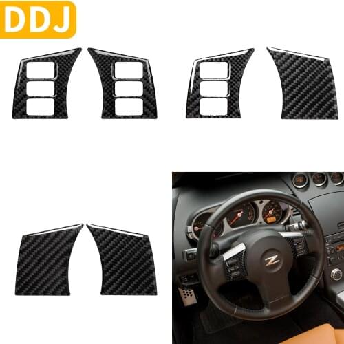 For Nissan 350Z Z33 Nismo 2003-2009 Steering Wheel Button Panel Carbon Fiber Cover Sticker Modified decoration Car Accessories