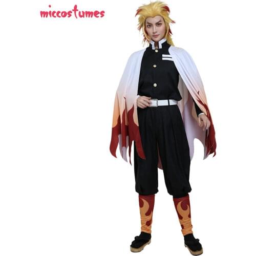 Demon Slayer Kimetsu no Yaiba Flame Pillar of the Demon Slaying Corps Rengoku Kyoujurou Cosplay Costume