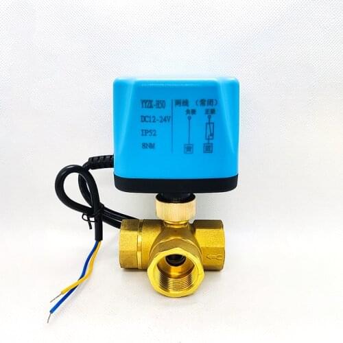 3/4" Brass Electric Ball Valve Two Wire Three Way Normally Closed Normally Open 220V 24V 12V Switch Valve Water Valve