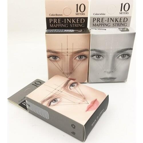 Microblading Tattoo Mapping String Black/Brown/White Pre-Inked Eyebrow Marker Threads Eyebrow Positioning Measuring Makeup Tools