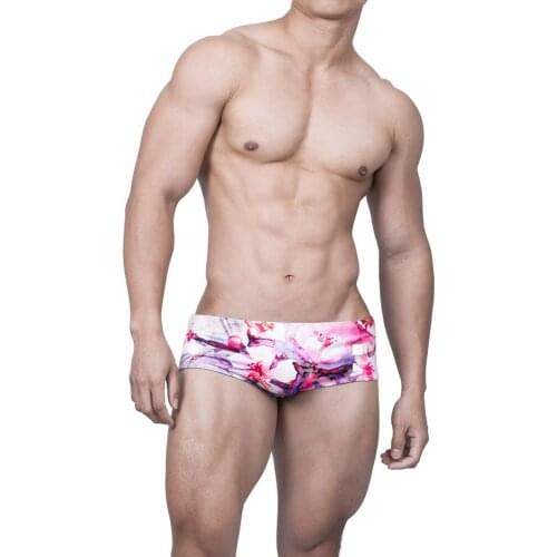 Gay Swimwear Men Printing Bathing Suit Swimming Briefs Low Waist Swimsuit Summer Mens Swim Trunks Quick Drying Beachwear 2021