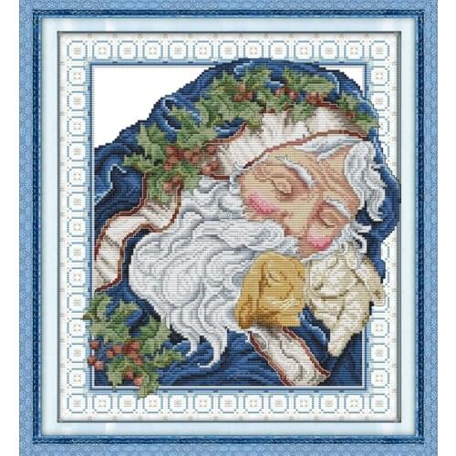 Joy Sunday Intoxicated Santa Claus Cross stitch kit DMC Needlework Embroidery Cross-Stitch set DIY Handwork Fabric 14CT and 11CT