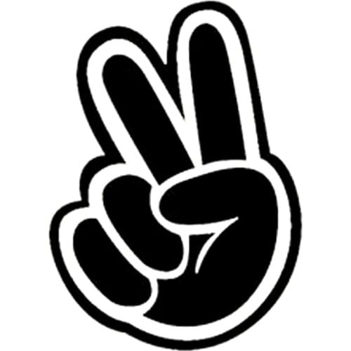 11cm*15.5cm Peace Hand Love Decal Funny Car Window Sticker Black/Silver S6-3256
