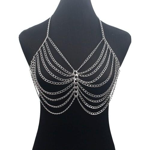 New Arrival European Summer Sexy Bikini Breast Collar Pendants & Necklaces Women Gold Body Chain Jewelry