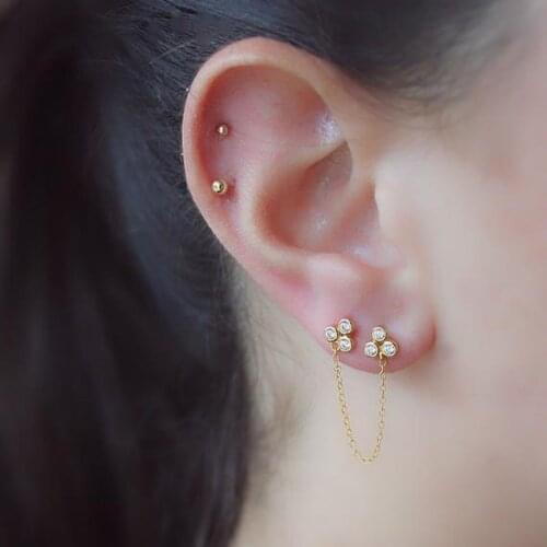 New 925 sterling silver stud earrings small gold color 2mm 3mm delicate round dot carefully mini earrings pierced ear bone nail