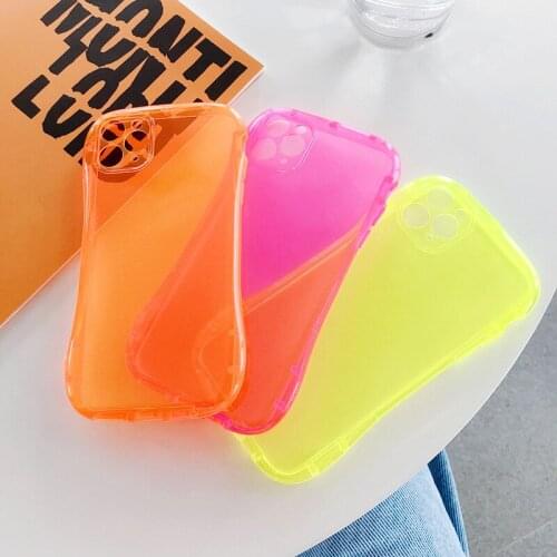 NEW Candy Color Advanced Impact Protection Phone Case for IPhone 12 Fluorescent Crystal Cover for IPhone 11/6/7/8/X/XS/MAX
