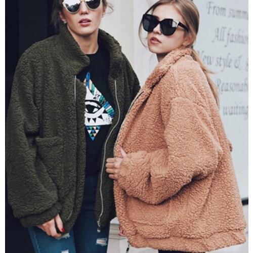 Autumn Winter Faux Fur Coat Women 2020 Casual Warm Soft Zipper Fur Jacket Plush Overcoat Pocket Plus Size Teddy Coat Female XXL