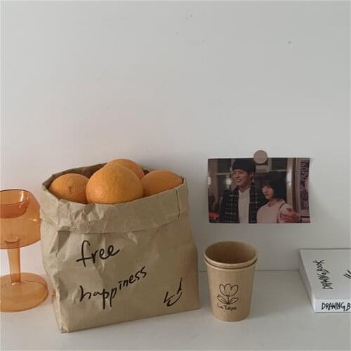 Letter Kraft Paper Bag Home Storage Artifact Fruit Snack Storage Bag Posing Props Party Decoration Gift Bag