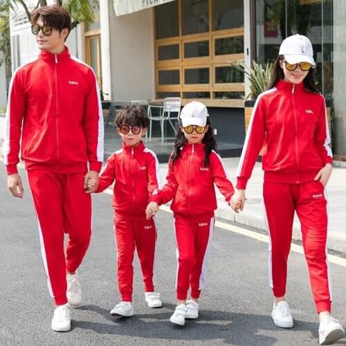 Mother Daughter Jacket Pants Set Family Matching Outfits Spring Autumn Father Son Clothes Set Family Clothing Men Women Children