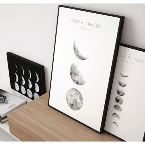 Minimalist Luna Wall Art Moon Phase Canvas Posters and Prints Abstract Painting Nordic Decoration Pictures Modern Home Decor