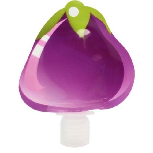 Mini Plastic Triangle Fruit Shape Empty Storage Bag Lotion Cream Shampoo Dispenser Water Drop Printed Refillable Bottle Flexible