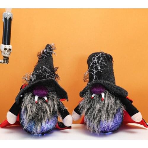 Halloween Faceless Plush Doll Glow Ghost Hanging Decororation Halloween Vampire Ornaments Cloak Zombie Light Ball Pendant