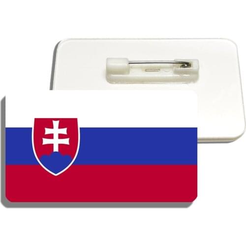 Slovakia Flag Brooch Vintage Flag Lapel Pin For Backpacks Hat Shirt Classic Resin Badge Patriotic Trinkets
