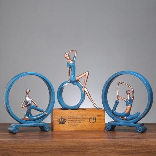 Modern simple resin crafts creative Yoga girl ornaments home accessories abstract characters porch ornaments