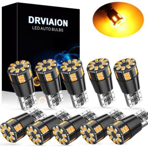 2pc T10 LED Small Light 6000K Super Light Car Signal Decode Led Light Bright Black Five Side Original 24-smd 3014 Chipsets Led