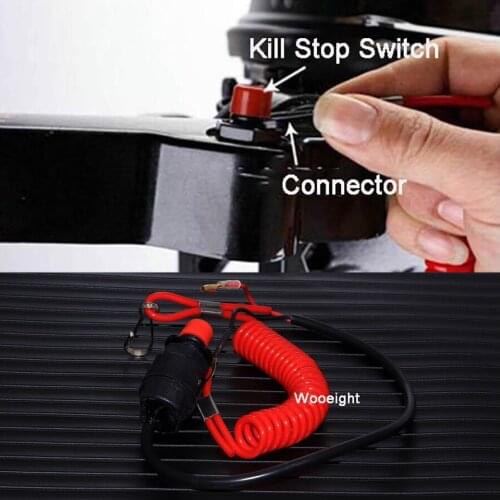 Wooeight Universal Car Motorcycle Boat Outboard Engine Motor Kill Stop Switch & Safety Tether Lanyard Emergency Flameout Switch