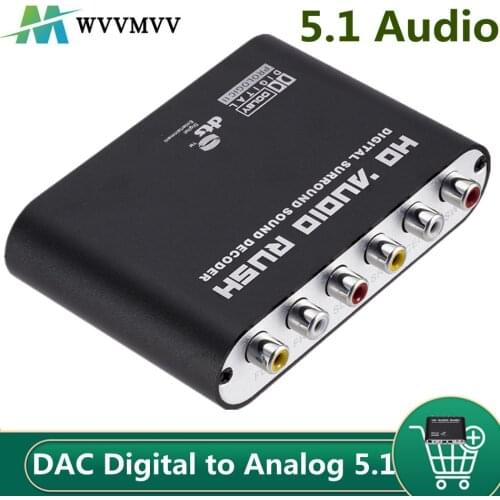 WVVMVV5.1 CH audio decoder SPDIF Coaxial to RCA DTS AC3 Optical digital Amplifier Analog Converte amplifier HD Audio Rush